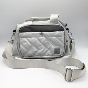 IHKWIP The Mini Tote Encore Edition Silver Metallic Fabric Crossbody Tote Purse